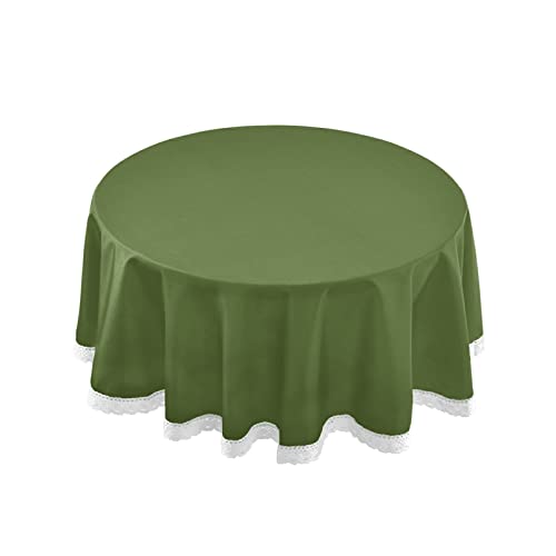 JUMBEAR Runde Tischdecke, einfarbig, dunkles Olivgrün, Polyester, rund, schön, wasserabweisend, auslaufsicher, große Tischdecke für Esszimmer, Küche, Party, 152,4 cm JUMBEAR Runde Tischdecke, einfarbig, dunkles Olivgrün, Polyester, rund, schön, wasserabweisend, auslaufsicher, große Tischdecke für Esszimmer, Küche, Party, 152,4 cm von JUMBEAR