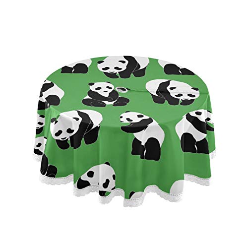 JUMBEAR Runde Tischdecke mit Panda-Motiv, rund, Polyester, wasserabweisend, auslaufsicher, groß, für Esszimmer, Küche, Party, 152,4 cm von JUMBEAR