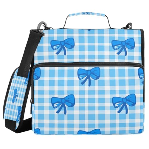 JUMBEAR Schleifen-Ordner mit Reißverschluss, mit Schultergurt, 3,8 cm O-Ringe, Fächermappe, mehrere Taschen, Kapazität 600 Blatt von JUMBEAR