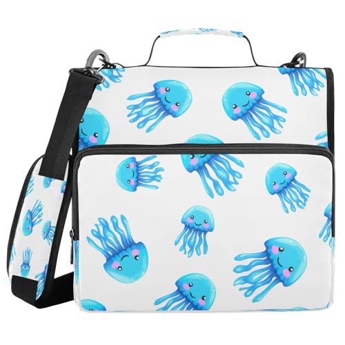 JUMBEAR Schnellhefter mit Reißverschluss, mit Schultergurt, 3,8 cm O-Ringe, Fächermappe, mehrere Taschen, Kapazität 600 Blatt, Blau JUMBEAR Schnellhefter mit Reißverschluss, mit Schultergurt, 3,8 cm O-Ringe, Fächermappe, mehrere Taschen, Kapazität 600 Blatt, Blau von JUMBEAR