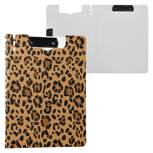 JUMBEAR Schönes braunes Klemmbrett mit Leopardenmuster, A4 mit Doppel-Clips, faltbares Klemmbrett mit Abdeckung, leichter persönlicher Organizer, geeignet für Krankenhaus, Büro, Schule, Geschäft JUMBEAR Schönes braunes Klemmbrett mit Leopardenmuster, A4 mit Doppel-Clips, faltbares Klemmbrett mit Abdeckung, leichter persönlicher Organizer, geeignet für Krankenhaus, Büro, Schule, Geschäft von JUMBEAR