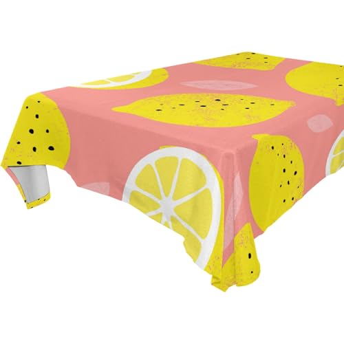 JUMBEAR Tischdecke mit Zitronenmuster, rechteckig, Polyester, groß, quadratisch, für Esszimmer, Küche, Party, 152,4 x 228,6 cm von JUMBEAR