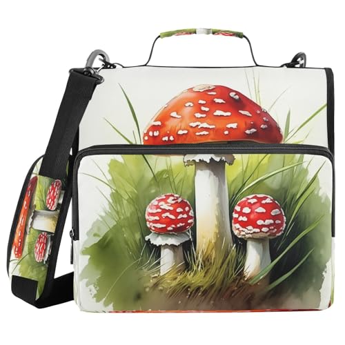 JUMBEAR Wild Mushrooms Reißverschluss-Mappe mit Schultergurt, 3,8 cm O-Ringe, Fächermappe, mehrere Taschen, Kapazität 600 Blatt JUMBEAR Wild Mushrooms Reißverschluss-Mappe mit Schultergurt, 3,8 cm O-Ringe, Fächermappe, mehrere Taschen, Kapazität 600 Blatt von JUMBEAR