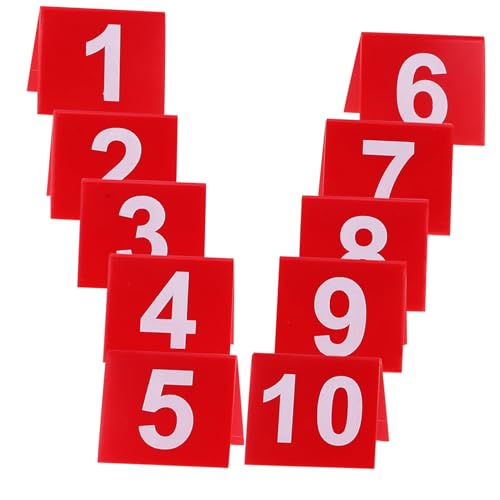 JUMPLAWN 10 Stück Teiliges Acryl Tischnummernschild Doppelseitige Zeltkarten Nummeriert von Tischdeko für Hochzeiten Empfänge Partys Restaurants von JUMPLAWN