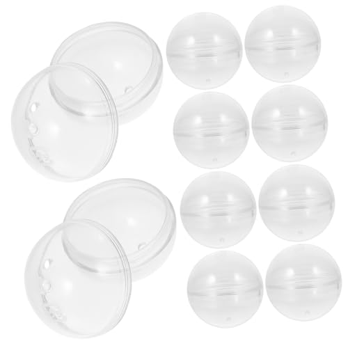 JUMPLAWN 10 Stück Transparente Kunststoffkapseln Runde Befüllbare Twisted Balls Vielseitig für Süßigkeiten Partygeschenke Geeignet für Automaten und Dekoration von JUMPLAWN