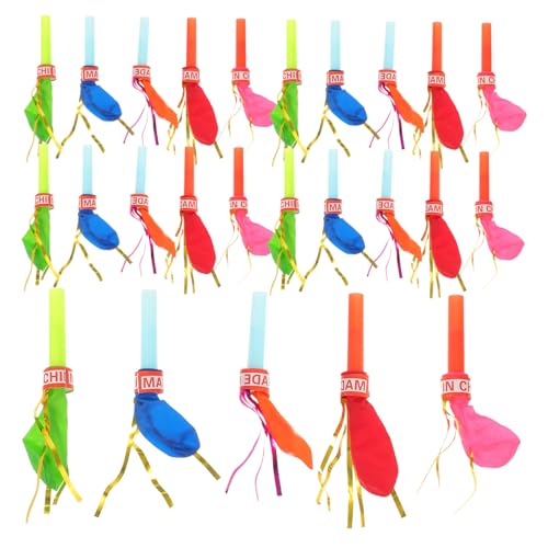 JUMPLAWN 100Stücke Party Gebläse mit Pfeifen Aufblasbare für Kindergeburtstag Musikalische Luftballons Geräuschmacher für Halloween und Festlichkeiten von JUMPLAWN