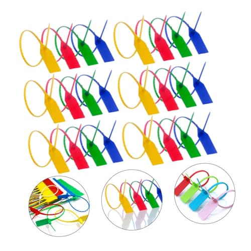 JUMPLAWN 100Stücke Sicherheitsverschluss Pack Selbstverriegelungs Tag für Logistikverpackungen Manipulationsdichtung für und Lkw Farblich Zufällig Assortiert von JUMPLAWN
