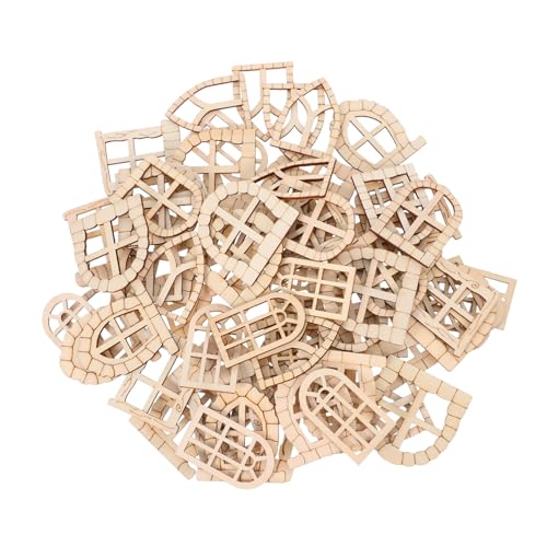 JUMPLAWN 100stücke Unvollendete Miniature Feentüren Für Garten Dekoration Unbemalte Fenster Und Türen Für Baumskulpturen Naturinspirierte Gartenschmuckstücke von JUMPLAWN