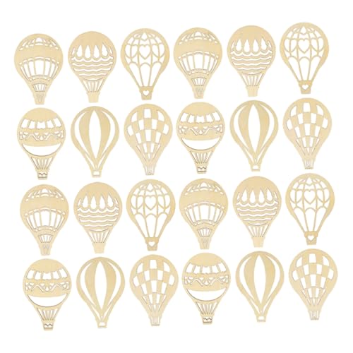 JUMPLAWN 10Satz Heißluftballon Holzstücke zum Basteln Unbehandelte Holzscheiben für Kreative DIY Dekorationen zum Malen und Gestalten von Holzanhängern von JUMPLAWN