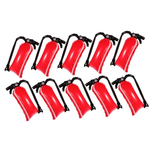JUMPLAWN 10Stücke Feuerwehr Dekoration Aufblasbare Feuerlöscher Ballons aus Aluminiumfolie für Mottoparty Geburtstag und Festivals von JUMPLAWN
