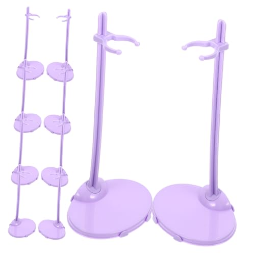 JUMPLAWN 10Stücke Puppenständer Verstellbare Puppenhalter für Actionfiguren und Handgefertigte Modelle Stabile Basis Zartlila für Regale und Tische Puppenzubehör von JUMPLAWN