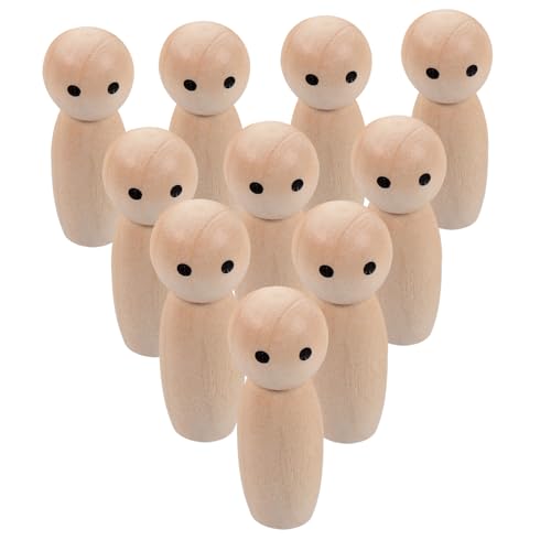 JUMPLAWN 10Stücke Unvollendete Holzsteckpuppen DIY Leere Holzfiguren für Mini Holzpuppen zum Basteln und Dekorieren für Kunsthandwerk und JUMPLAWN 10Stücke Unvollendete Holzsteckpuppen DIY Leere Holzfiguren für Mini Holzpuppen zum Basteln und Dekorieren für Kunsthandwerk und von JUMPLAWN