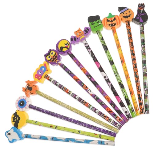 JUMPLAWN 12 Stück Teiliges Halloween Bleistiftset Holzstifte mit Radiergummi Motiviert zum Zeichnen und Schreiben als für Jungen und Mädchen zu Halloween und Kinderfesten JUMPLAWN 12 Stück Teiliges Halloween Bleistiftset Holzstifte mit Radiergummi Motiviert zum Zeichnen und Schreiben als für Jungen und Mädchen zu Halloween und Kinderfesten von JUMPLAWN