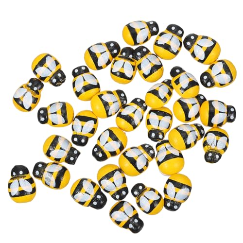JUMPLAWN 150Stücke Miniatur Bienen Dekoration Holz Ornamente für Garten Landschaft Deko für Wohnzimmer Esszimmer Schlafzimmer Küche für Mikro Landschaften von JUMPLAWN