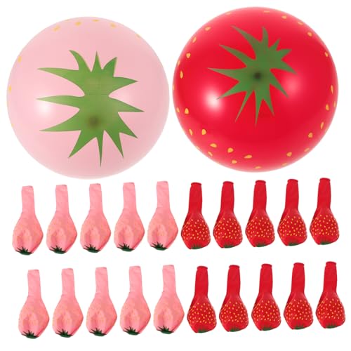 JUMPLAWN 18Stücke Erdbeerballon Luftballons für Kindergeburtstage Sommerpartys Dekorationen für Mädchen und Obst Themenfeiern Flexibel Einsetzbar und Verschiedenen von JUMPLAWN