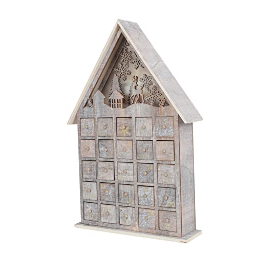 JUMPLAWN 1Stück Weihnachts Countdown Kalender Holz Ornament mit Lichtern Dekorative Kalenderschublade für Festliche Tischverzierung Hochwertiges Adventsaccessoire JUMPLAWN 1Stück Weihnachts Countdown Kalender Holz Ornament mit Lichtern Dekorative Kalenderschublade für Festliche Tischverzierung Hochwertiges Adventsaccessoire von JUMPLAWN