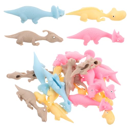JUMPLAWN 20 Stück Finger Dinosaurier Lustige Dehnbare Gummidinosaurier für Kindergeburtstage Party Mitgebsel Zufällige Farben und Spaß für Schüler und Freunde von JUMPLAWN