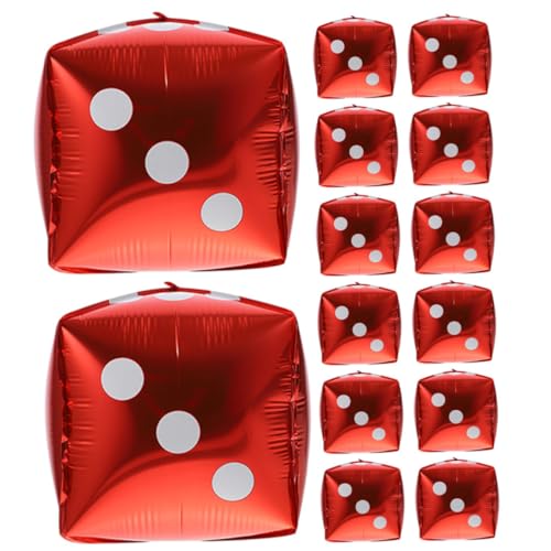JUMPLAWN 20Stücke Würfel Luftballons aus Aluminiumfolie für Themenpartys und Spieleabende Robust und Vielseitig Einsetzbar zum Dekorieren von Wänden Fenstern von JUMPLAWN