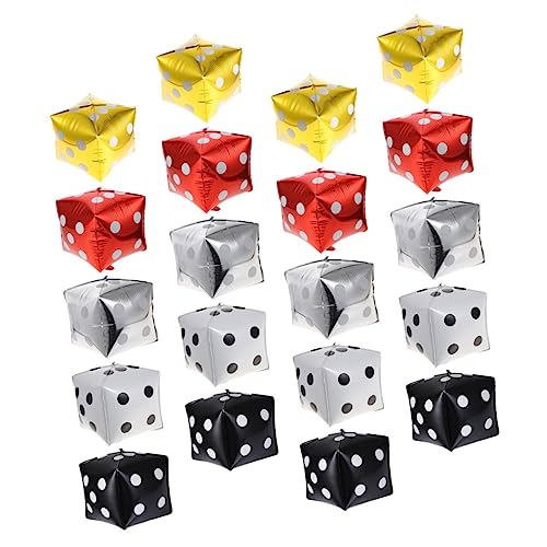 JUMPLAWN 20Stücke Würfelballons Aus Aluminiumfolie Für Partys Und Je Für Spielnächte Und Festliche Dekorationen JUMPLAWN 20Stücke Würfelballons Aus Aluminiumfolie Für Partys Und Je Für Spielnächte Und Festliche Dekorationen von JUMPLAWN