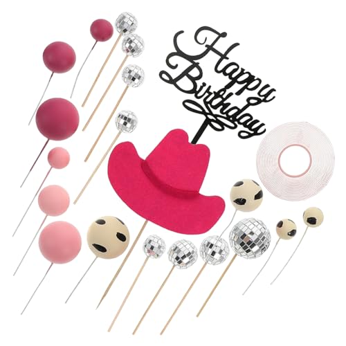 JUMPLAWN 21pcs Cowboy -kuchen Dekorationen Cowgirl Hat Kuchen Topper Western Cowboy Geburtstag Babyparty Für Western Themenparty Gefälligkeiten Vorräte Vorräte Rosa von JUMPLAWN