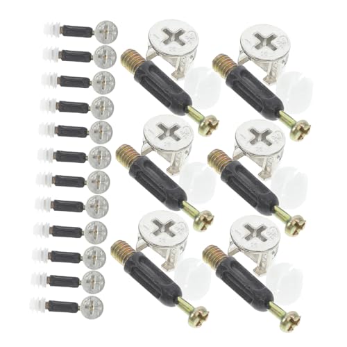 JUMPLAWN 24 Sätze Metall-möbelverbinder, Nockenbeschläge, Schrankverbinder, Metall-möbelbeschläge, Möbelteile, Nockenschraubenverbinder von JUMPLAWN