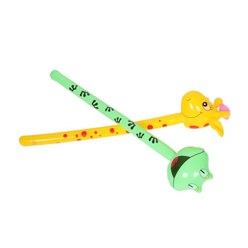 JUMPLAWN 2Stücke Aufblasbare Tier Spielzeuge mit Langem Stab Giraffe Frosch für Kindergeburtstag Dschungel Themenpartys Interaktive Spiele und Körperliche Aktivität von JUMPLAWN