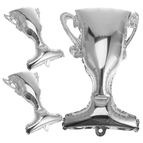 JUMPLAWN 3 Stück Teiliges Aluminium Folienballon in Silber Champion Trophäe für Abschlussfeier Dekoration Langlebige Party Ballon Deko für Geburtstag Fotohintergrund und JUMPLAWN 3 Stück Teiliges Aluminium Folienballon in Silber Champion Trophäe für Abschlussfeier Dekoration Langlebige Party Ballon Deko für Geburtstag Fotohintergrund und von JUMPLAWN