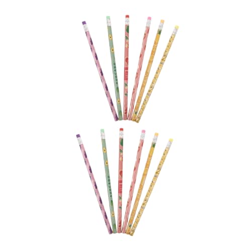 JUMPLAWN 36 Stücke Nette Obst Cartoon Bleistifte Mit Radiergummis Schule Liefert Bleistifte Holz Bleistift Kinder Bleistifte Party Favors Bleistift Für Kindergarten von JUMPLAWN