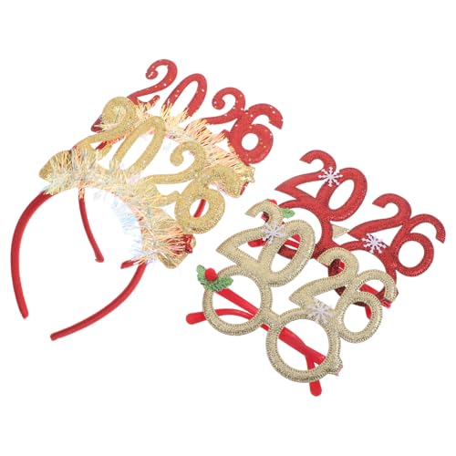 JUMPLAWN 4 Stück Teiliges Glitzerne Neujahrs Haarband und Partybrille Festliche Accessoires für Silvesterfeiern für Feiertagsfeste und Fotospaß JUMPLAWN 4 Stück Teiliges Glitzerne Neujahrs Haarband und Partybrille Festliche Accessoires für Silvesterfeiern für Feiertagsfeste und Fotospaß von JUMPLAWN