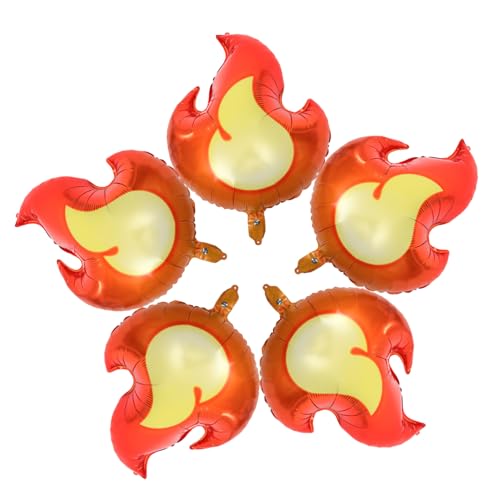 JUMPLAWN 5Stücke Flammenballons für Mottopartys Aluminiumfolie Luftballons für Geburtstagsdekoration Aufblasbare Party Dekoration für Jungen und Besondere Anlässe von JUMPLAWN