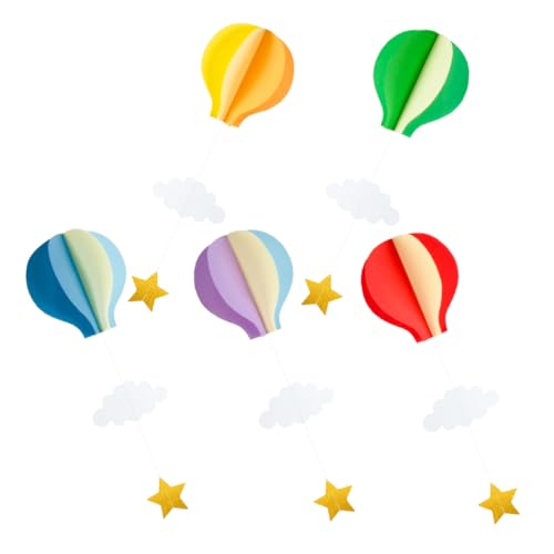JUMPLAWN 5stücke Heißluftballon Hängedekorationen Stilvolle Partydeko Für Geburtstagsfeiern Babypartys Hochzeiten Und Festlichkeiten Einfache Decken Und Fensteraufhängung von JUMPLAWN