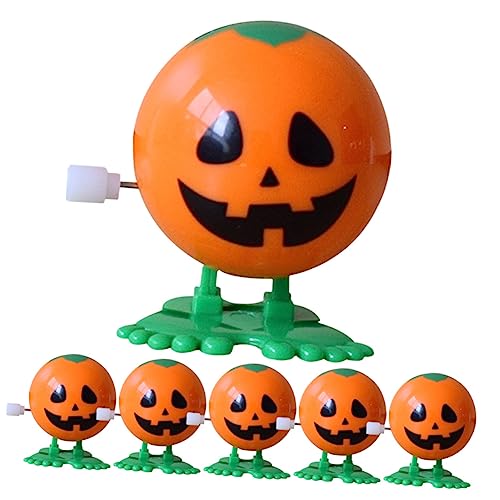 JUMPLAWN 6 Stück Halloween- Lustige Aufziehspielzeuge Neuartige Aufziehspielzeuge Kürbis Uhrwerk Desktop- Zum Aufziehen Halloween-laufspielzeug Plastik Orange von JUMPLAWN