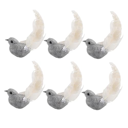 JUMPLAWN 6 Stück Künstliche Vögel mit Clip Realistische Federvögel mit Glitzer für Garten und Wohnraumdekoration Lifelike Ornamente für Kreative Bastelprojekte JUMPLAWN 6 Stück Künstliche Vögel mit Clip Realistische Federvögel mit Glitzer für Garten und Wohnraumdekoration Lifelike Ornamente für Kreative Bastelprojekte von JUMPLAWN