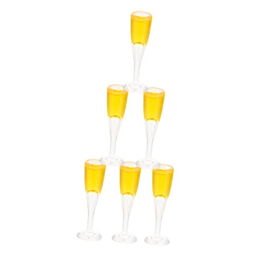 JUMPLAWN 6 Stück Mini-Hausgläser Cocktail Mini-Brille Miniaturgase Puppe Brille Mini-Hauspokal Mini- - Mini-Tassen Miniaturbrille Mikro-Landschaftsbrille Harz von JUMPLAWN