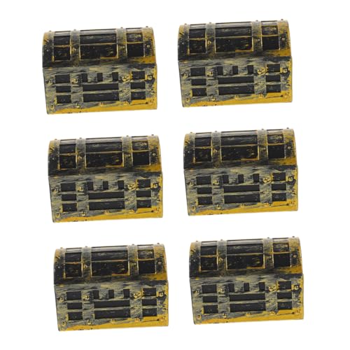 JUMPLAWN 6 Stück Puppenhaus Miniaturen Spielzeugkisten Korb Pool Mini Pirat Goldene Schatzkisten Mini Ornament Blechdosen Mit Deckel Samt Süßes Raumdekor Abs von JUMPLAWN