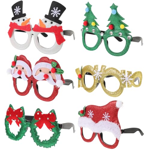 JUMPLAWN 6 Stück Weihnachtsschmuck Gläser Weihnachtsbrille Prop Party Rahmen Weihnachtsfeierbrille Lustig Weihnachtsbrillen Requisiten Weihnachtsfeier Liefert Plastik JUMPLAWN 6 Stück Weihnachtsschmuck Gläser Weihnachtsbrille Prop Party Rahmen Weihnachtsfeierbrille Lustig Weihnachtsbrillen Requisiten Weihnachtsfeier Liefert Plastik von JUMPLAWN