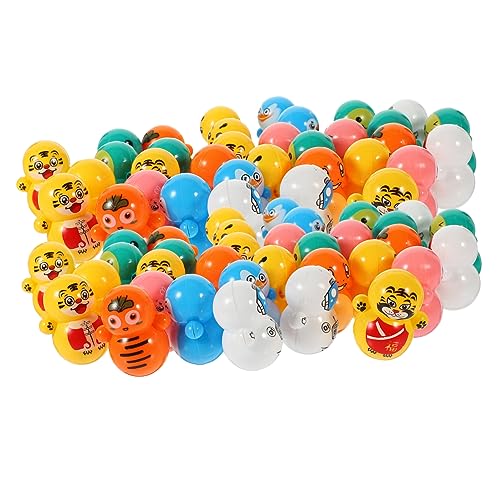 JUMPLAWN 60stücke Mini Tumbler Spielzeugset Pack Bunte Tierfiguren Für Junge Mädchen Party Mitgebsel Sichere Kunststoffmaterialien Kreative Dekoration Für Geburtstagsfeiern Und Feste von JUMPLAWN