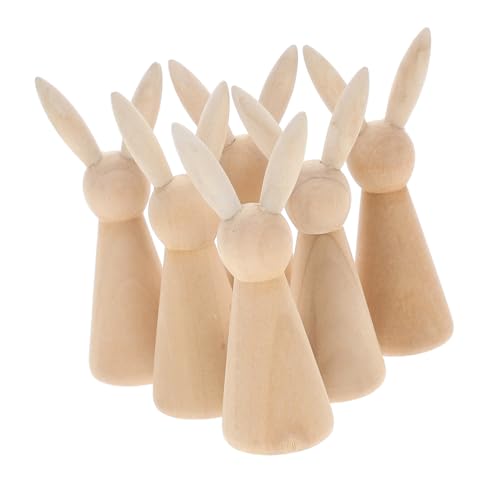 JUMPLAWN 6St Osterhase Holzkaninchen Unbemalte Hasen holzfigur Osterdekoration ostergeschenke Holz Dekoration unfertiger Holzhase Ostertisch Herzstück aus Holz Hasentisch Holzschilder Beige JUMPLAWN 6St Osterhase Holzkaninchen Unbemalte Hasen holzfigur Osterdekoration ostergeschenke Holz Dekoration unfertiger Holzhase Ostertisch Herzstück aus Holz Hasentisch Holzschilder Beige von JUMPLAWN