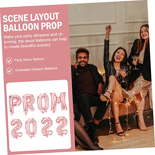 JUMPLAWN 8 Stück Teiliges Abschlussballon Aluminiumfolie Buchstaben und Zahlenballons Roségoldene Partydekoration Kreative Abschlussfeier Deko für Innen und Außenbereiche von JUMPLAWN