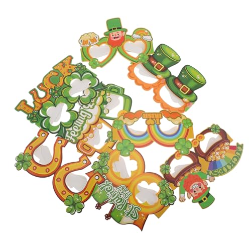 JUMPLAWN 8 Stück Teiliges Patrick's Day Papierbrillen Requisiten Lustige Irische Partydekoration für Feiern Nachtclubs und Bühnenaufführungen Leicht und zu Tragen JUMPLAWN 8 Stück Teiliges Patrick's Day Papierbrillen Requisiten Lustige Irische Partydekoration für Feiern Nachtclubs und Bühnenaufführungen Leicht und zu Tragen von JUMPLAWN