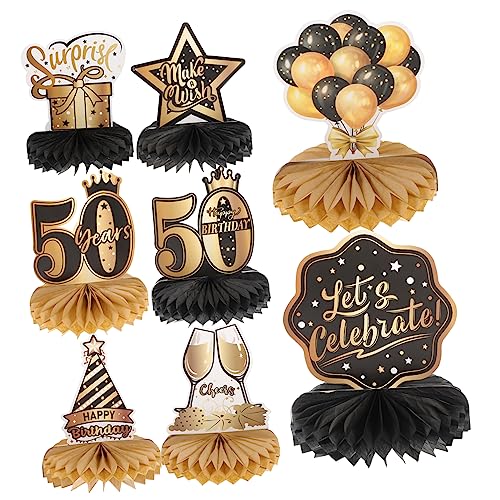 JUMPLAWN 8Stücke Geburtstag Wabenschmuck Teiliges Dekorationsset für Geburtstagsfeier Tischdeko und Partyzubehör Ansprechendes Design für Unvergessliche Erinnerungen von JUMPLAWN