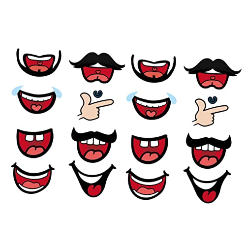 JUMPLAWN 8packungen Maskenaufkleber Lippen Sticker Dekorative Smile Decals Für Masken Selbstklebende Abnehmbare Aufkleber Für Kreative Gestaltung Pro Packung Insgesamt Aufkleber von JUMPLAWN