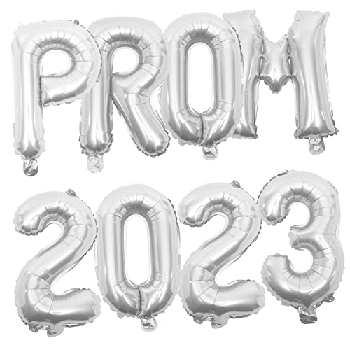 JUMPLAWN Abschlussballons Silber Foil Graduation Party Dekoration Festliche Luftballons mit Prom für Schulabschlussfeier Party Deko und Fotorequisiten von JUMPLAWN