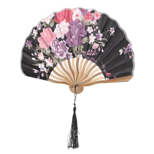 JUMPLAWN Faltbarer Handfächer im Japanischen Stil Retro Fächer für Tanz Party und Dekoration für Sommer Hochzeiten und Diy Projekte Handgefertigter Fächer Schwarz JUMPLAWN Faltbarer Handfächer im Japanischen Stil Retro Fächer für Tanz Party und Dekoration für Sommer Hochzeiten und Diy Projekte Handgefertigter Fächer Schwarz von JUMPLAWN
