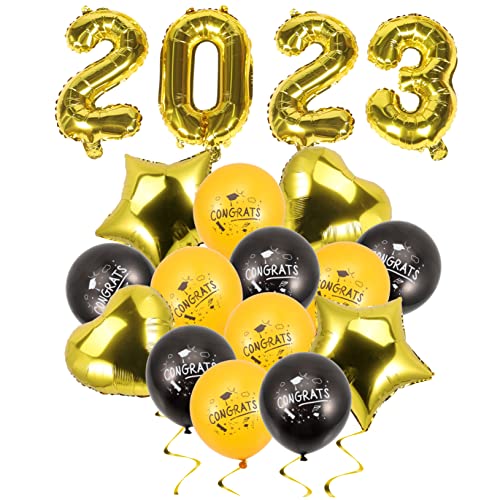 JUMPLAWN Graduationsluftballons Dekorative Aluminiumballons für Abschlussfeiern Schwarze Goldene Herzen und Sterne für Erinnerungsfotos und Festliche Dekoration JUMPLAWN Graduationsluftballons Dekorative Aluminiumballons für Abschlussfeiern Schwarze Goldene Herzen und Sterne für Erinnerungsfotos und Festliche Dekoration von JUMPLAWN
