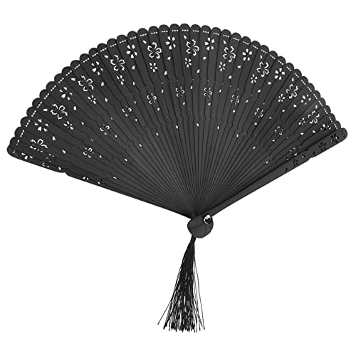 JUMPLAWN Handfächer Faltfächer Schwarz Handgefalteter Fächer für Hochzeiten Tanz und Cosplay Eleganter Vintage Fächer mit Filigranen Mustern Robuste und Langlebige Bauweise JUMPLAWN Handfächer Faltfächer Schwarz Handgefalteter Fächer für Hochzeiten Tanz und Cosplay Eleganter Vintage Fächer mit Filigranen Mustern Robuste und Langlebige Bauweise von JUMPLAWN