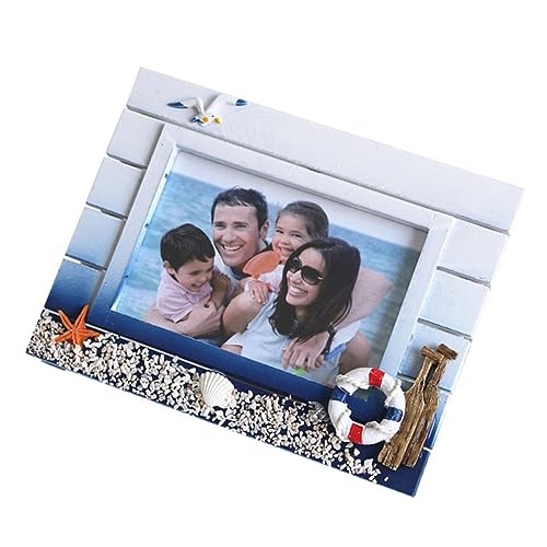 JUMPLAWN Mediterraner Holz Bilderrahmen Nautisches Design Stabile Aufsteller Tischdeko Kreativer Fotohalter für Familienbilder und Geschenkidee JUMPLAWN Mediterraner Holz Bilderrahmen Nautisches Design Stabile Aufsteller Tischdeko Kreativer Fotohalter für Familienbilder und Geschenkidee von JUMPLAWN