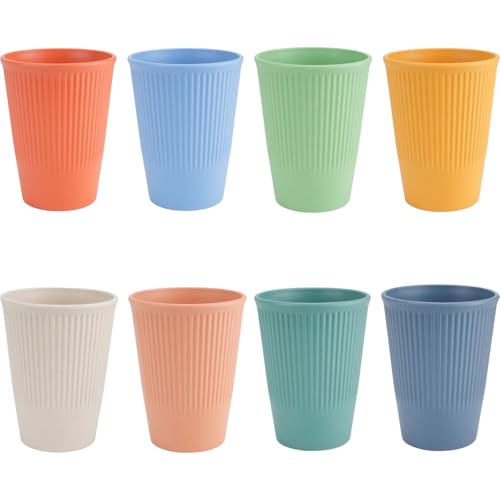 8 Stück unzerbrechliche Trinkbecher, 350 ml, wiederverwendbarer Becher für Kinder und Erwachsene, Picknick-/Campingbecher, wiederverwendbare Plastikbecher, stapelbare Plastik-Wasserbecher für die Küch 8 Stück unzerbrechliche Trinkbecher, 350 ml, wiederverwendbarer Becher für Kinder und Erwachsene, Picknick-/Campingbecher, wiederverwendbare Plastikbecher, stapelbare Plastik-Wasserbecher für die Küch von JUMRHFAN
