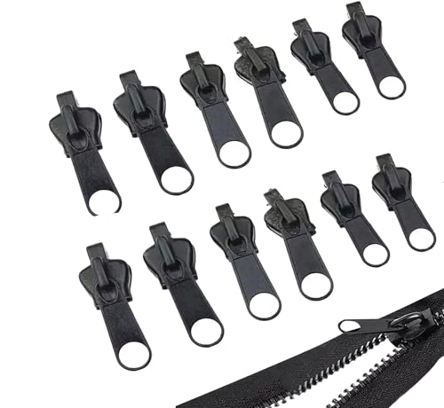 12 Stück Reißverschlussschieber zum Anklippen, Reißverschluss Ersatz Set, Ersatz Zipper für ReißVerschluss, ReißVerschluss Schieber, Reisverschlußreparatur Set für Jacken, Taschen, Mantel 12 Stück Reißverschlussschieber zum Anklippen, Reißverschluss Ersatz Set, Ersatz Zipper für ReißVerschluss, ReißVerschluss Schieber, Reisverschlußreparatur Set für Jacken, Taschen, Mantel von JUNBAOYYDS