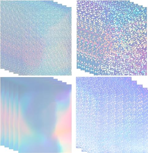 20 Blätter Holographische Aufkleber Papier Bedruckbar, Cubic Coating Holografisch, A4 Selbstklebend Nicht Transparent, Bedruckbares Vinyl von JUNBAOYYDS